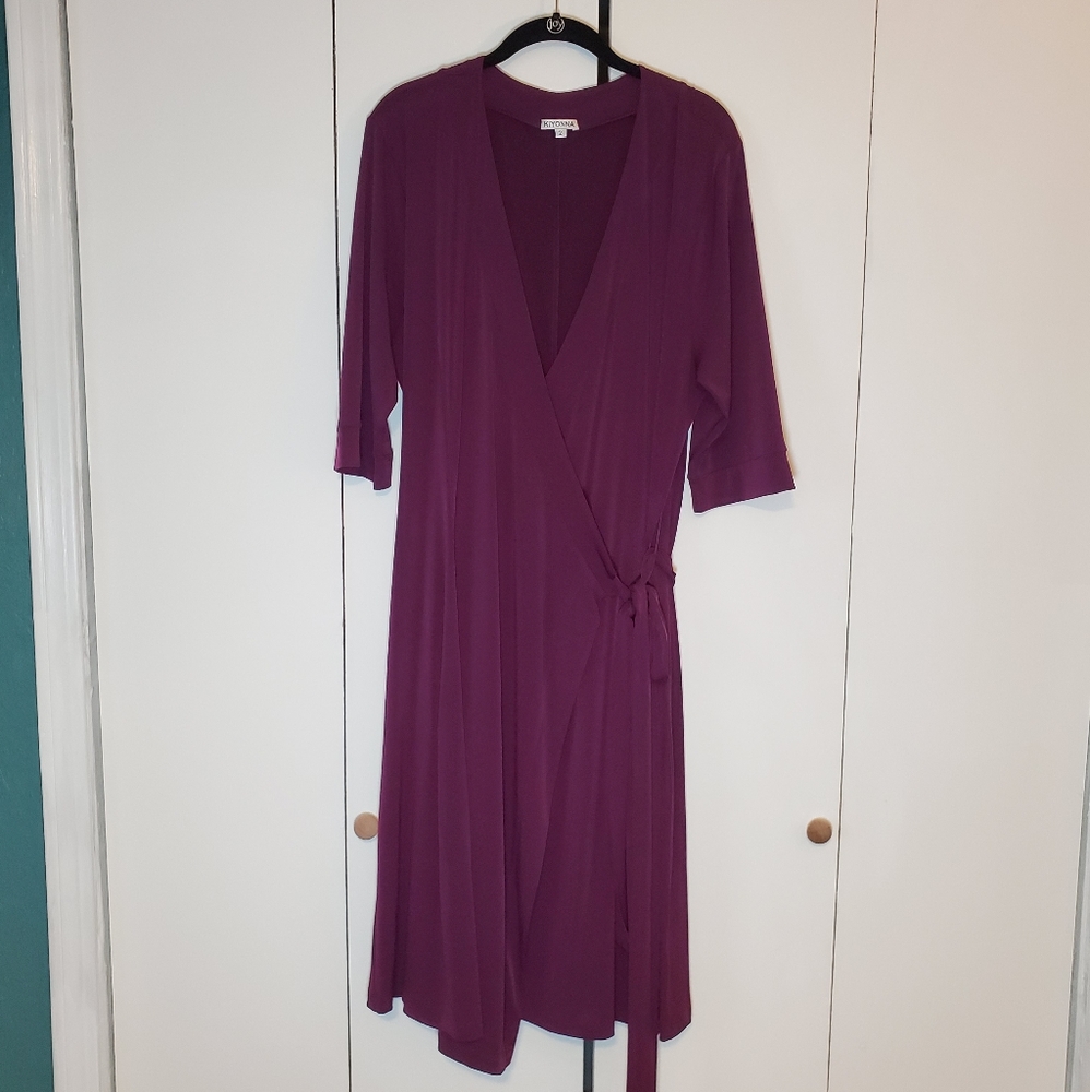 Kiyonna Wrap Dress- Deep Purple Size 2